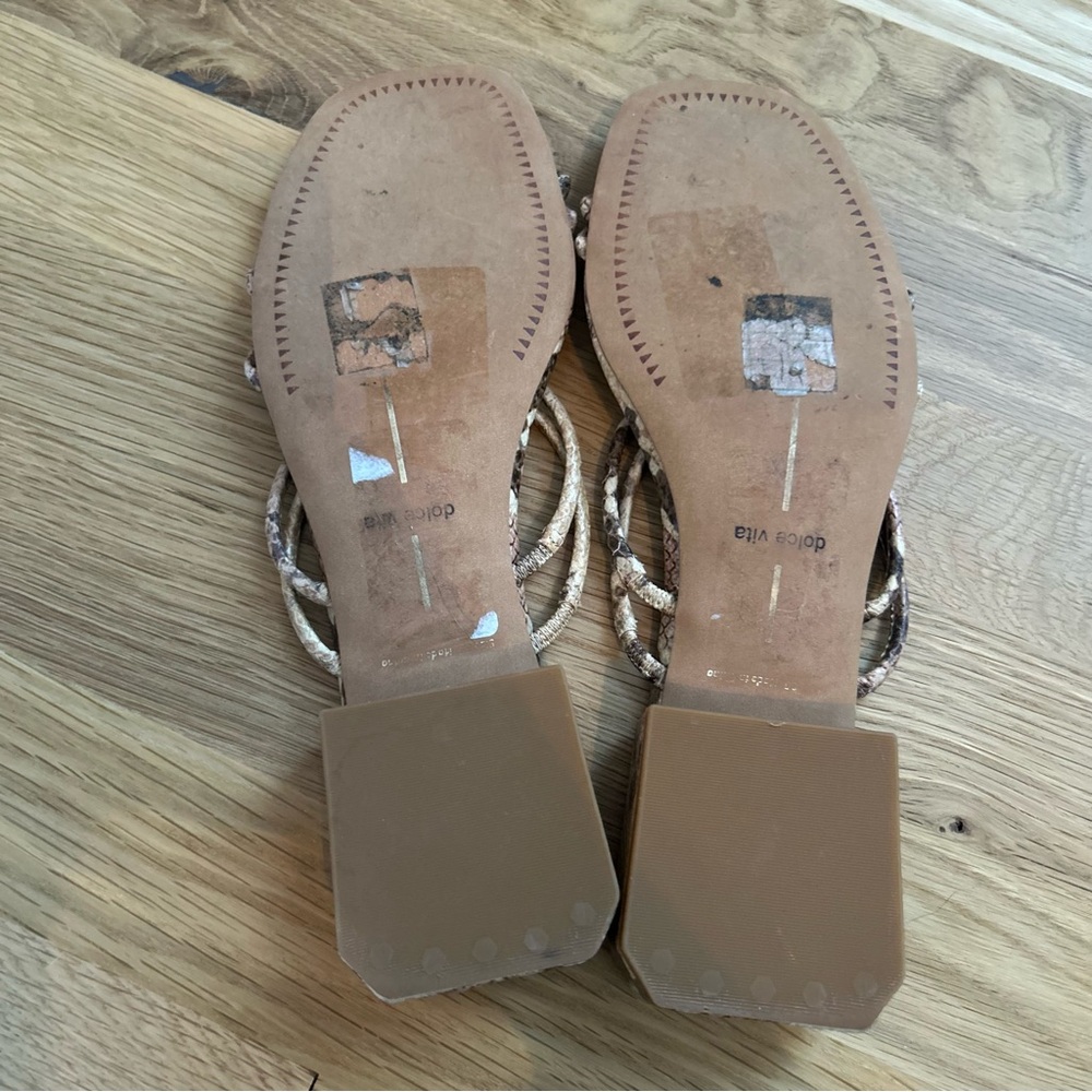 Dolce Vita Haize Embossed Leather Snakeskin Sandals 8 - Picture 6 of 6